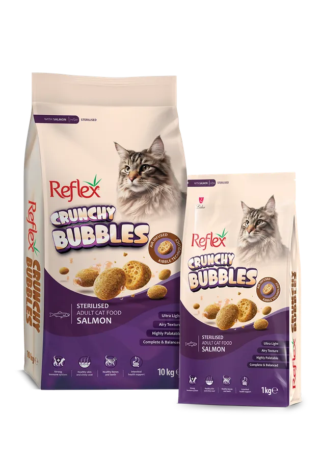 Reflex Crunchy Bubble Kısırlaştırılmış Somonlu Kedi Maması