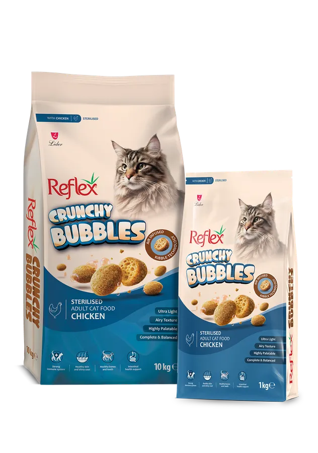 Reflex Crunchy Bubble Kısırlaştırılmış Tavuklu Kedi Maması